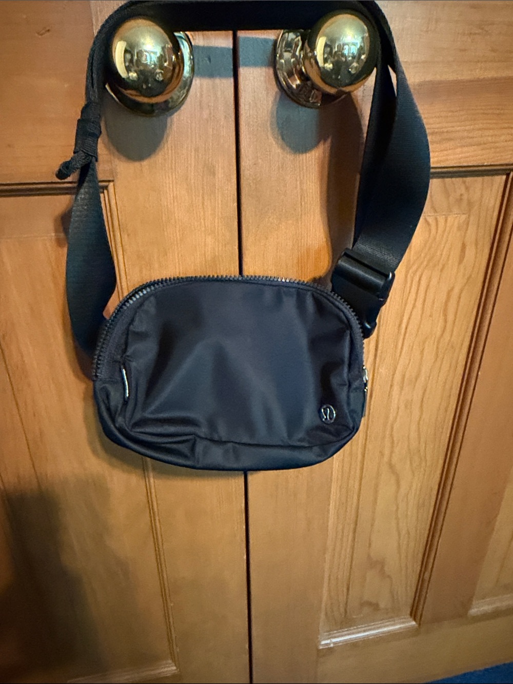 lululemon athletica Black Nylon Waist Bag with Adjustable Strap